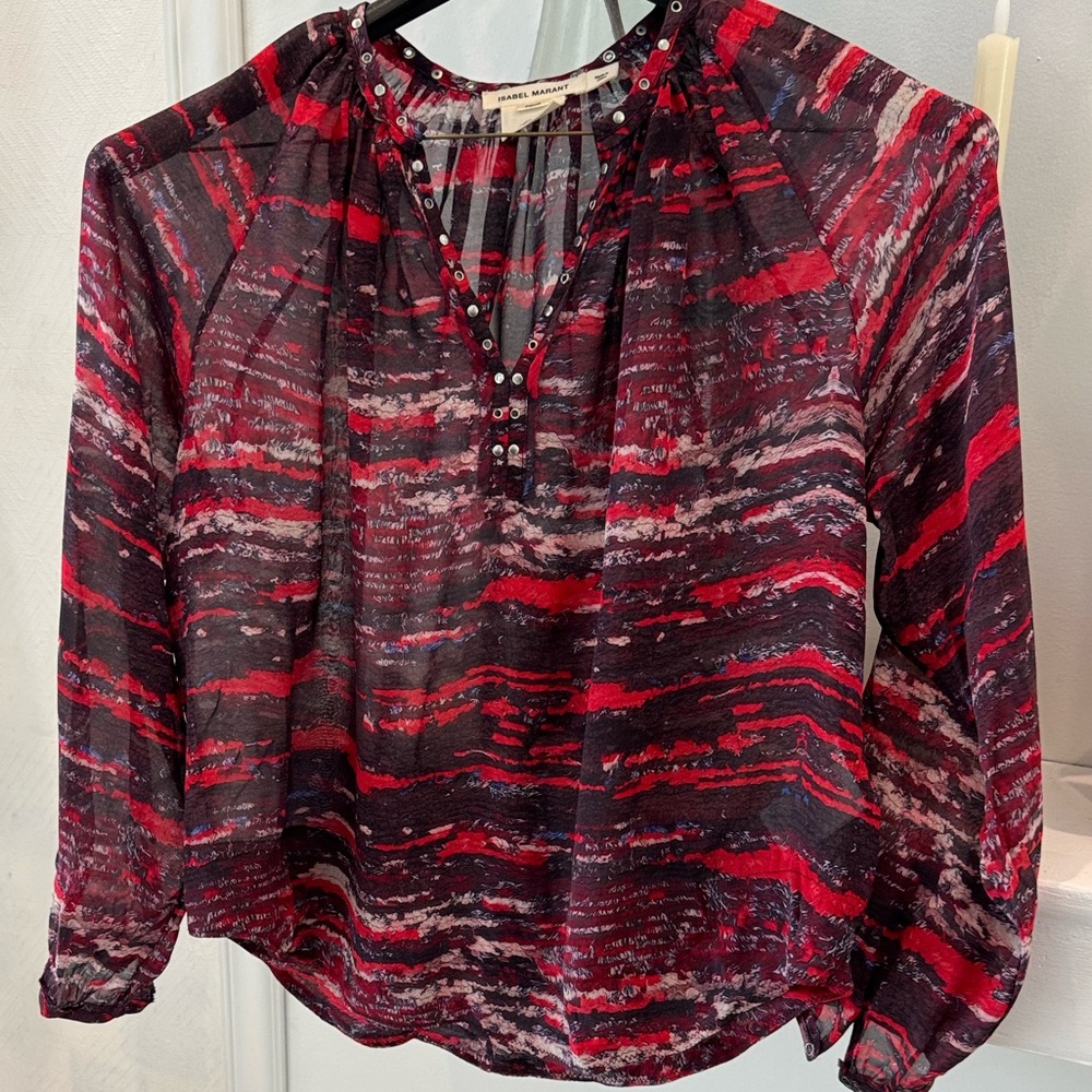 Isabel Marant pour H&M Red and Black Striped Blouse- juniors